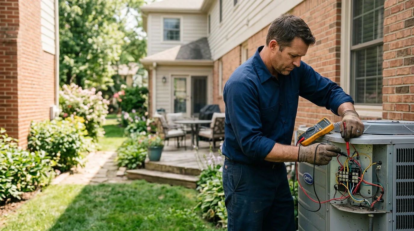 HVAC technician working near Hillsdale, WY